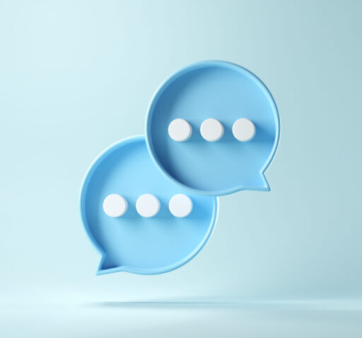 blue and white chat bubbles